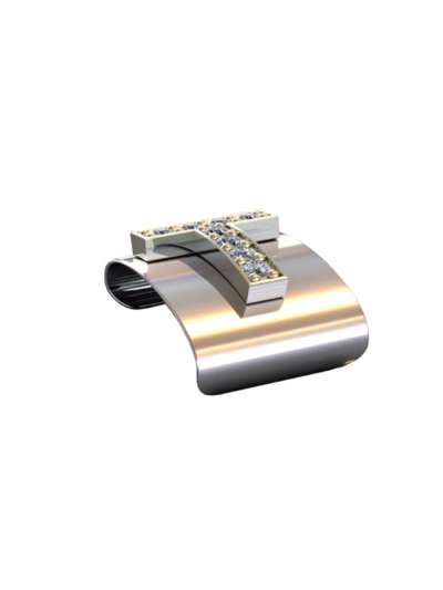 CLIP BRACCIALE ROLEX OYSTER LETTERA T CON DIAMANTI