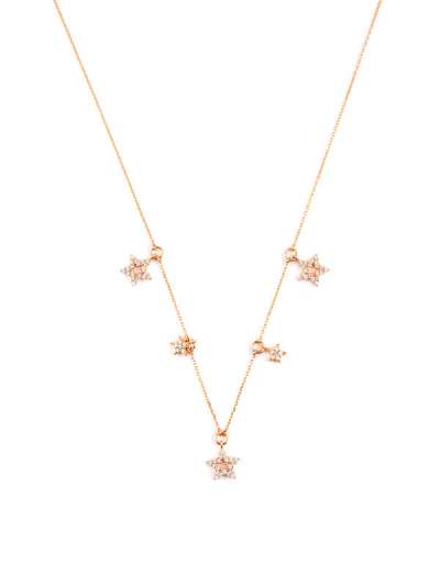 GIROCOLLO IN ORO ROSA 18KT 5 STELLE CON DIAMANTI