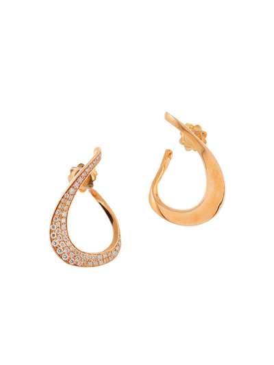 ORECCHINI D-LINE IN ORO ROSA 18KT E DIAMANTI