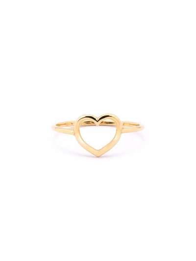 ANELLO CON CUORE VUOTO MEDIO IN ORO GIALLO 18KT