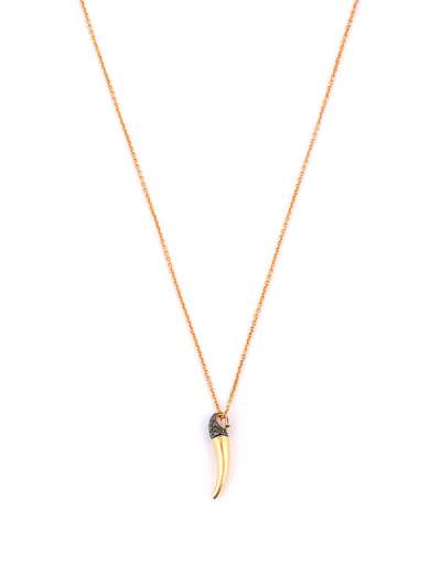 GIROCOLLO IN ORO ROSA 18KT CON DIAMANTI NERI PEPERONCINO