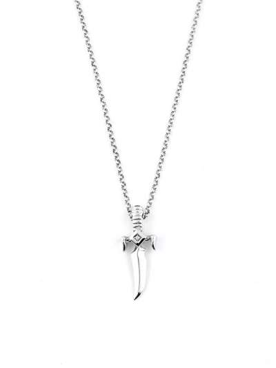 GIROCOLLO IN ORO BIANCO 18KT SPADA CON DIAMANTI