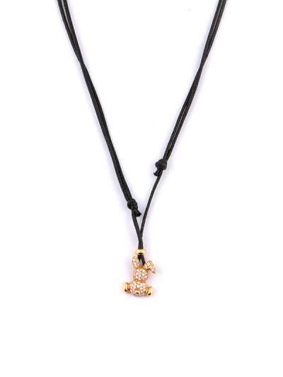 GIROCOLLO CON CORDINO E ORO ROSA 18KT CON DIAMANTI