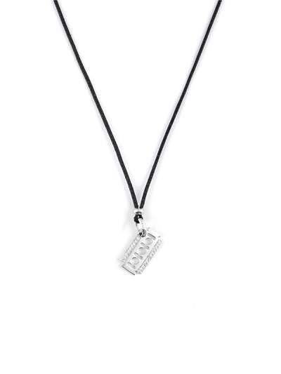 GIROCOLLO CON CORDINO E ORO BIANCO 18KT LAMETTA CON DIAMANTI