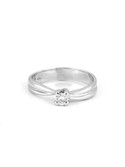 ANELLO IN ORO BIANCO 18KT CON DIAMANTE SOLITARIO
