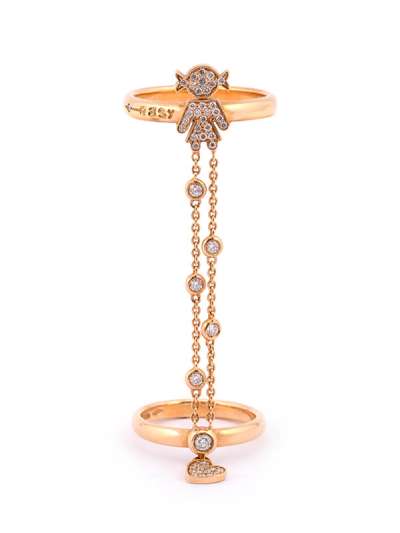 ANELLO DOPPIO EASY BIMBA IN ORO ROSA 18KT CON DIAMANTI