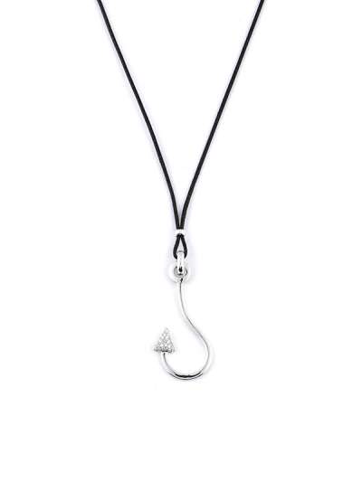 GIROCOLLO CON CORDINO E ORO BIANCO 18KT CON DIAMANTI