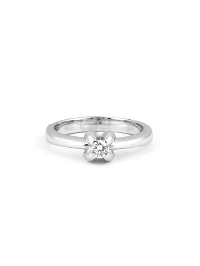 ANELLO IN ORO BIANCO 18KT CON DIAMANTE SOLITARIO