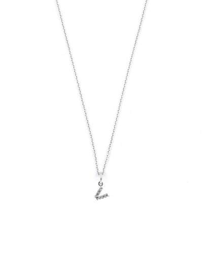 GIROCOLLO CON LETTERA V IN ORO BIANCO 18KT E DIAMANTI