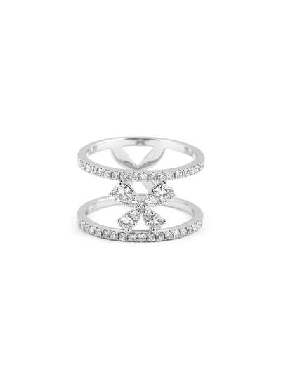 ANELLO FANTASIA IN ORO BIANCO 18KT CON DIAMANTI