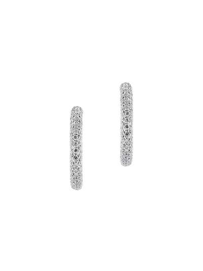 ORECCHINI A CERCHIO IN ORO BIANCO 18KT CON DIAMANTI