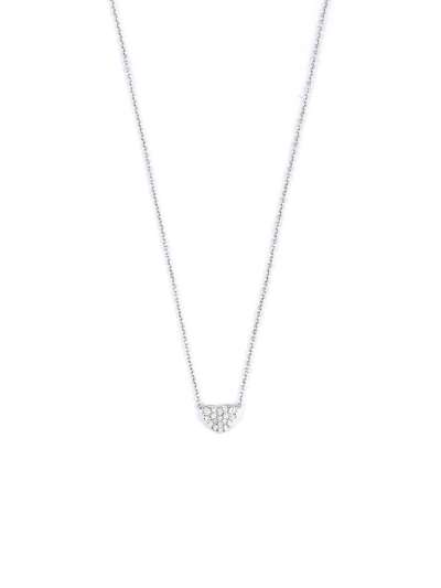 GIROCOLLO IN ORO BIANCO 18KT CUORE CON DIAMANTI