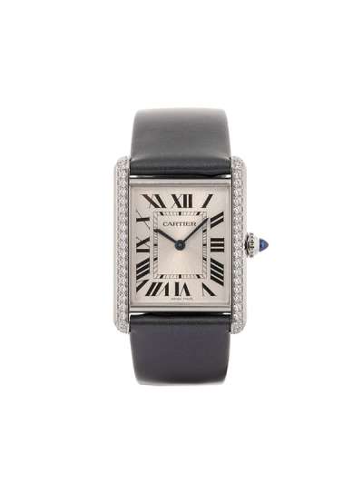 CARTIER TANK MUST MODELLO GRANDE IN ACCIAIO E DIAMANTI REF. W4TA0017