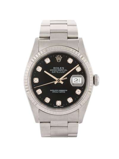 ROLEX DATEJUST CON SERVICE 36MM IN ACCIAIO E DIAMANTI REF. 16234